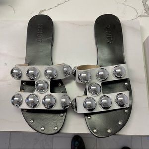 Schutz Benedita White Sandals
